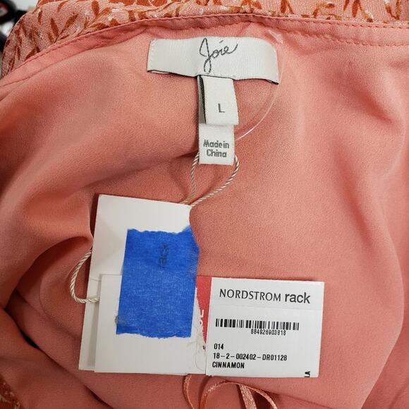 Joie Womens L Hacinthia Lined Asymmetrical Mix Sleeve Silk Dress New - Picture 13 of 15